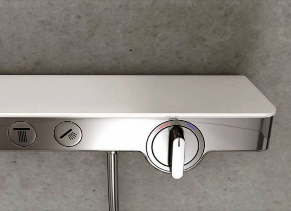 Смеситель для душа Hansgrohe ShowerTabletSelect 13184400 с термостатом Белый Хром