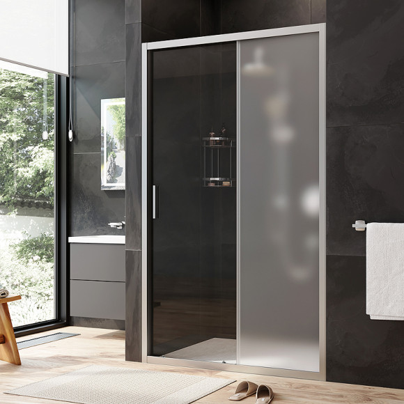 Душевая дверь AM.PM Gem 120 W90G-120-1-195MM профиль Хром матовый стекло матовое-прозрачное Душевая дверь AM.PM Gem 120 W90G-120-1-195MM профиль Хром матовый стекло матовое-прозрачное
