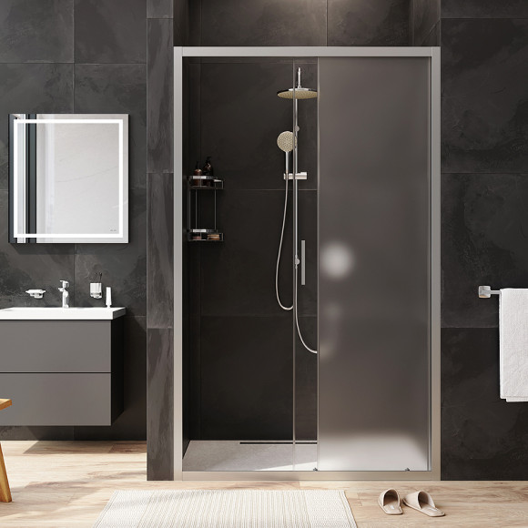 Душевая дверь AM.PM Gem 120 W90G-120-1-195MM профиль Хром матовый стекло матовое-прозрачное Душевая дверь AM.PM Gem 120 W90G-120-1-195MM профиль Хром матовый стекло матовое-прозрачное