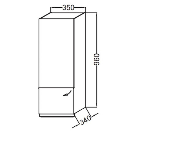 Подвесной шкаф Jacob Delafon Odeon Up 35 R EB893D-N18 Белый
