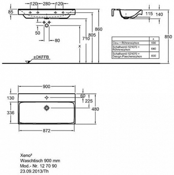 Раковина Geberit Xeno 2 90 500.531.01.1 Белая