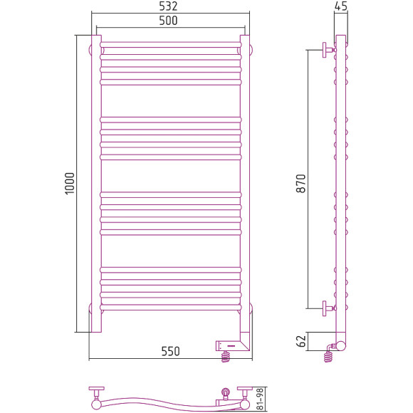 Электрический полотенцесушитель Сунержа Флюид 2.0 1000x500 R 31-5221-1050 Черный матовый Электрический полотенцесушитель Сунержа Флюид 2.0 1000x500 R 31-5221-1050 Черный матовый