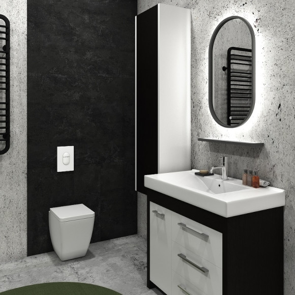 Зеркало Континент Prime 450х800 ЗЛП1079 с подсветкой Серое с сенсорным выключателем Зеркало Континент Prime 450х800 ЗЛП1079 с подсветкой Серое с сенсорным выключателем