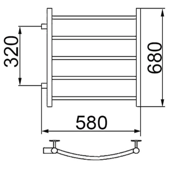 Водяной полотенцесушитель Ника Arc ЛД 60/50 Хром