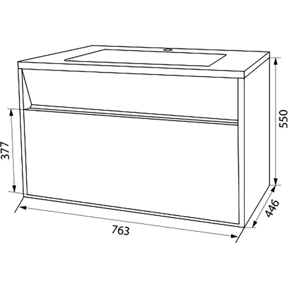 Тумба с раковиной Iddis Esper 80 ESP80W0i95K подвесная Белая
