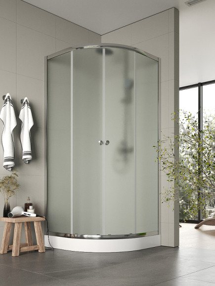 Душевой уголок Agger A01-090MCR 90x90 профиль Хром стекло матовое Душевой уголок Agger A01-090MCR 90x90 профиль Хром стекло матовое