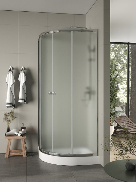 Душевой уголок Agger A01-090MCR 90x90 профиль Хром стекло матовое Душевой уголок Agger A01-090MCR 90x90 профиль Хром стекло матовое