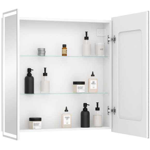 Зеркальный шкаф Континент Allure LED 80 МВК045 с подсветкой Белый Зеркальный шкаф Континент Allure LED 80 МВК045 с подсветкой Белый