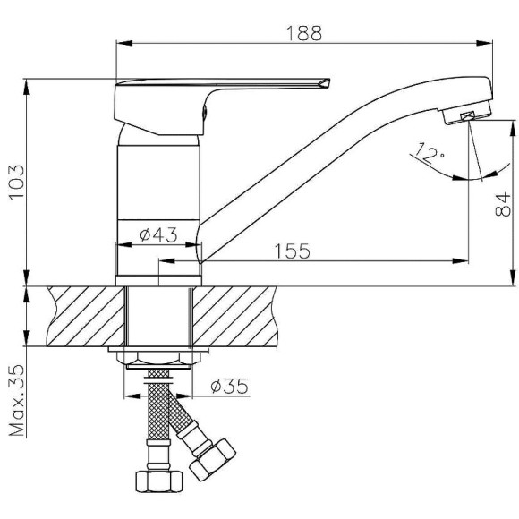 Смеситель для кухни Orange Sofi M43-011cr Хром Смеситель для кухни Orange Sofi M43-011cr Хром