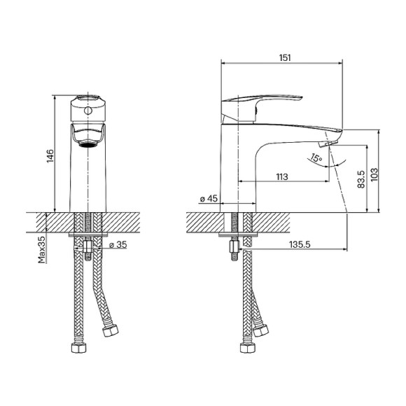 Смеситель для раковины Iddis Ray RAYBL00i01 Черный матовый Смеситель для раковины Iddis Ray RAYBL00i01 Черный матовый