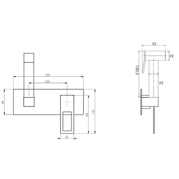 Гигиенический душ со смесителем Boheme Q 147-GG .2 Золото