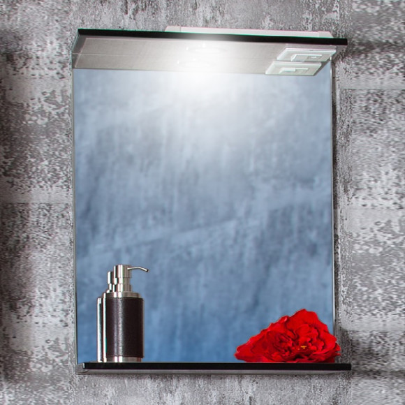 Зеркало Бриклаер Лофт 45 4627125413322 с подсветкой Метрополитен грей с клавишным выключателем Зеркало Бриклаер Лофт 45 4627125413322 с подсветкой Метрополитен грей с клавишным выключателем