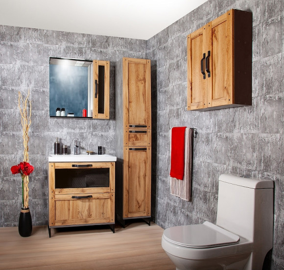 Зеркало Бриклаер Лофт 45 4627125413322 с подсветкой Метрополитен грей с клавишным выключателем Зеркало Бриклаер Лофт 45 4627125413322 с подсветкой Метрополитен грей с клавишным выключателем