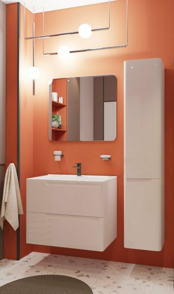 Шкаф пенал Эстет Kare Luxe 35 R ФР-00006002 подвесной Белый