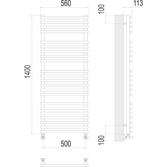 Водяной полотенцесушитель Terminus Кремона П22 500х1400 4670078530691 Хром, нижнее подключение, G 1/2" ВР, с комплектом вентилей Водяной полотенцесушитель Terminus Кремона П22 500х1400 4670078530691 Хром, нижнее подключение, G 1/2" ВР, с комплектом вентилей