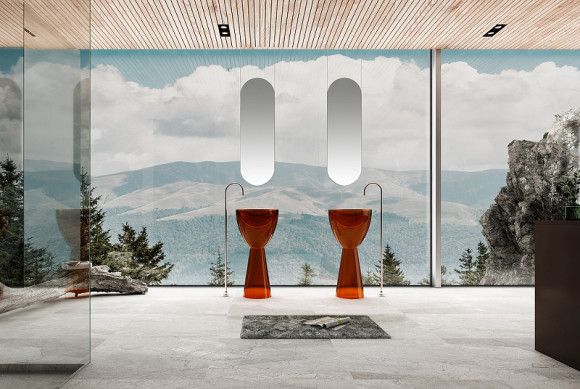 Раковина Abber Kristall 45 AT2703Opal Коричневая