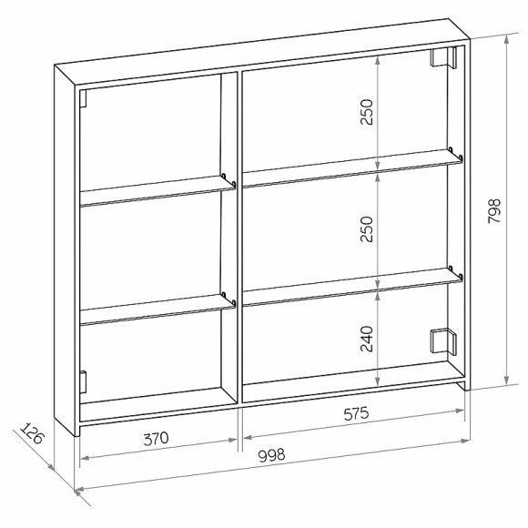 Зеркальный шкаф Континент Mirror Box black Led 100 МВК051 с подсветкой Черный