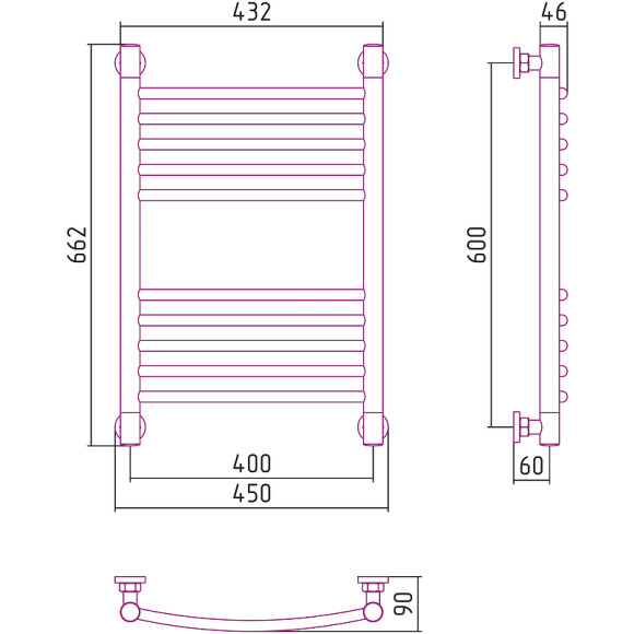 Водяной полотенцесушитель Сунержа Богема+ выгнутая 600х400 03-0221-6040 Золото Водяной полотенцесушитель Сунержа Богема+ выгнутая 600х400 03-0221-6040 Золото