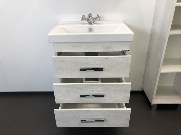 Тумба с раковиной Comforty Никосия 60Н 00004142203 Дуб белый Тумба с раковиной Comforty Никосия 60Н 00004142203 Дуб белый