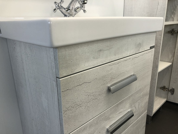 Тумба с раковиной Comforty Никосия 60Н 00004142203 Дуб белый Тумба с раковиной Comforty Никосия 60Н 00004142203 Дуб белый