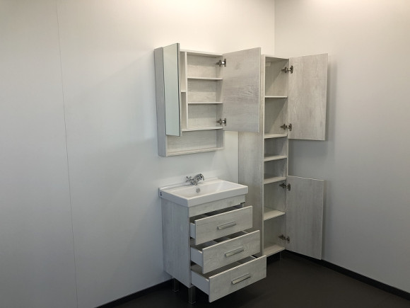 Тумба с раковиной Comforty Никосия 60Н 00004142203 Дуб белый Тумба с раковиной Comforty Никосия 60Н 00004142203 Дуб белый