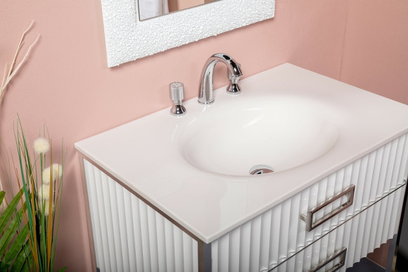 Тумба под раковину Boheme Armadi Art Monaco 80 866-080-WCR Белый глянец Хром