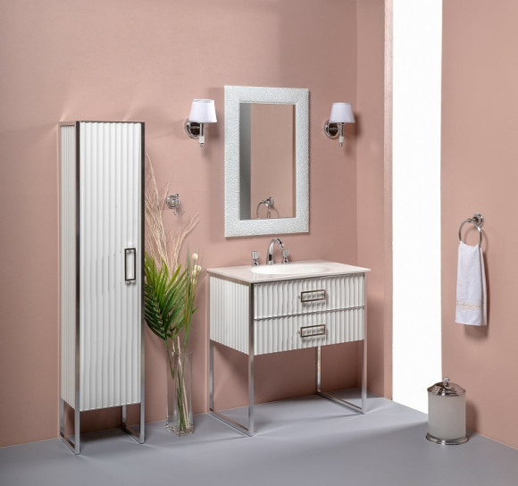 Тумба под раковину Boheme Armadi Art Monaco 80 866-080-WCR Белый глянец Хром