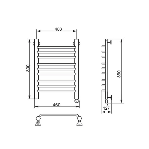 Электрический полотенцесушитель Ника Trapezium ЛТ (Г2) 80/40 Хром Электрический полотенцесушитель Ника Trapezium ЛТ (Г2) 80/40 Хром