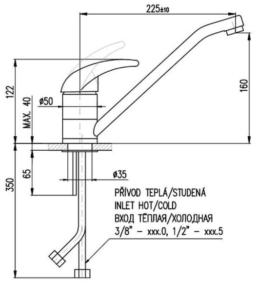 Смеситель для раковины Rav Slezak Dunaj D405.5 Хром Смеситель для раковины Rav Slezak Dunaj D405.5 Хром
