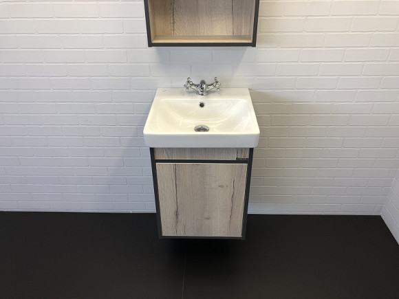 Тумба с раковиной Comforty Вена 45 00-00006653 подвесная Дуб дымчатый