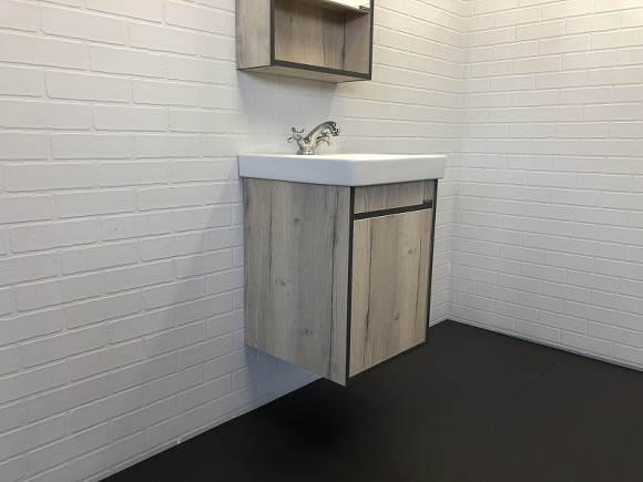 Тумба с раковиной Comforty Вена 45 00-00006653 подвесная Дуб дымчатый