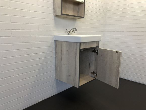 Тумба с раковиной Comforty Вена 45 00-00006653 подвесная Дуб дымчатый