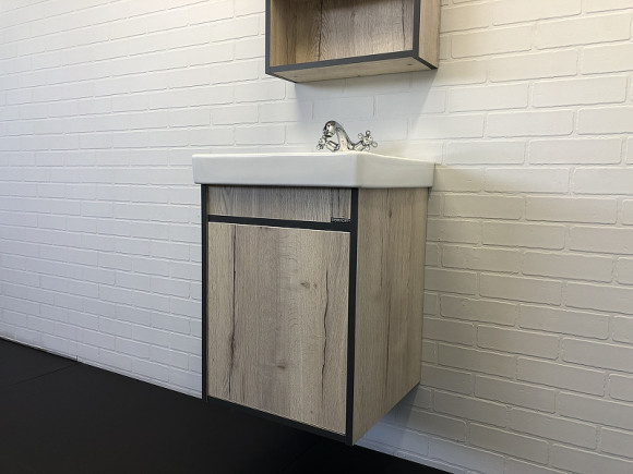 Тумба с раковиной Comforty Вена 45 00-00006653 подвесная Дуб дымчатый