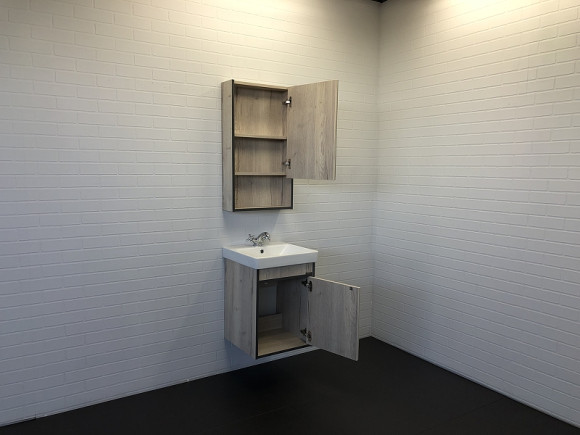 Тумба с раковиной Comforty Вена 45 00-00006653 подвесная Дуб дымчатый