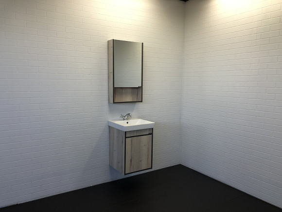 Тумба с раковиной Comforty Вена 45 00-00006653 подвесная Дуб дымчатый