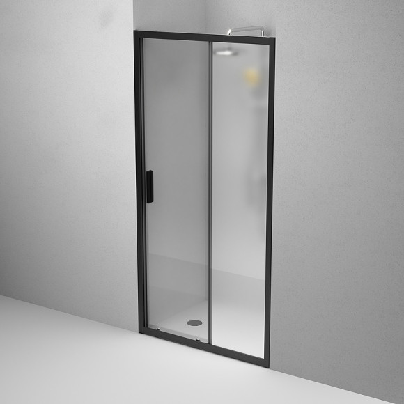 Душевая дверь AM.PM Gem Solo 100 W90G-100-1-195BM профиль Черный матовый стекло матовое-прозрачное Душевая дверь AM.PM Gem Solo 100 W90G-100-1-195BM профиль Черный матовый стекло матовое-прозрачное