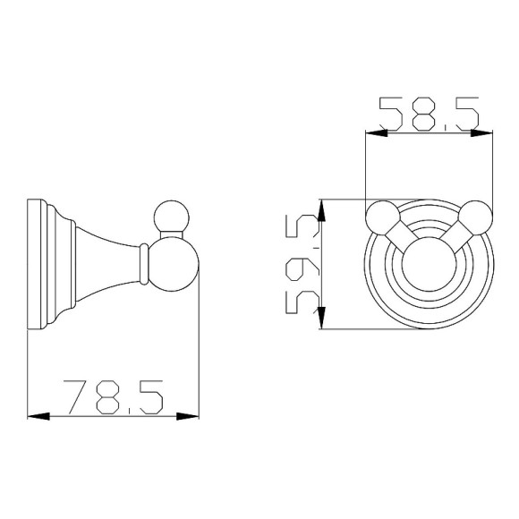 Двойной крючок Rav Slezak Morava MKA0102 Хром
