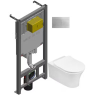 Комплект унитаза с инсталляцией Jacob Delafon Aleo E21730RU-00 с сиденьем Микролифт и клавишей смыва Хром Комплект унитаза с инсталляцией Jacob Delafon Aleo E21730RU-00 с сиденьем Микролифт и клавишей смыва Хром