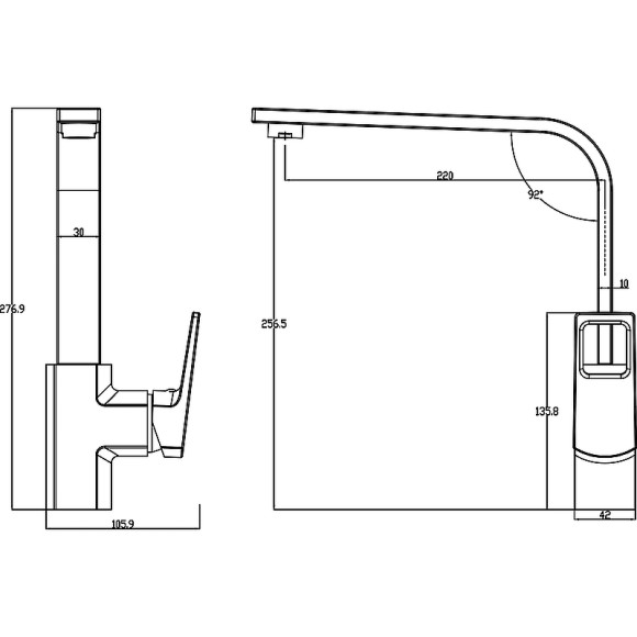 Смеситель для кухни Swedbe Kronos 2041 Хром Смеситель для кухни Swedbe Kronos 2041 Хром