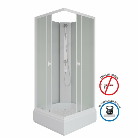 Душевая кабина Niagara Promo 80x80 P80/26Q/MT/BK без гидромассажа