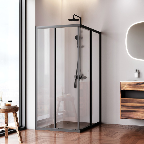 Душевой уголок AM.PM Sunny 120х90 W87G-403-12090-BT профиль Черный матовый стекло прозрачное Душевой уголок AM.PM Sunny 120х90 W87G-403-12090-BT профиль Черный матовый стекло прозрачное