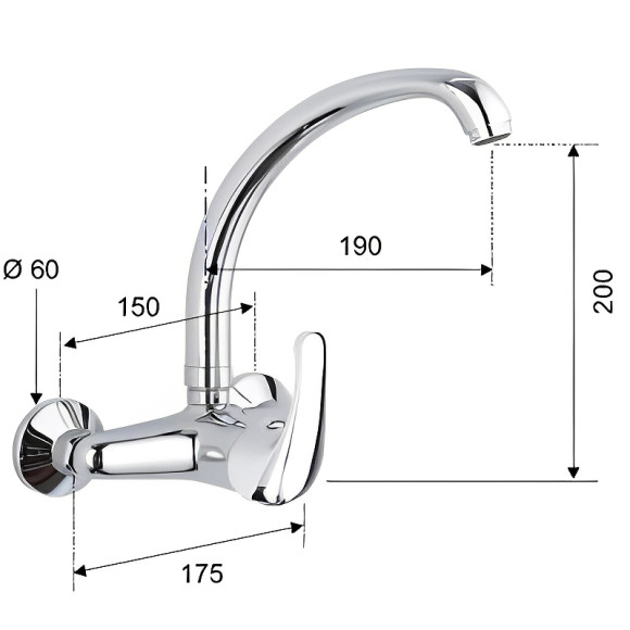 Смеситель для кухни Remer Серия 35 F432 Хром Смеситель для кухни Remer Серия 35 F432 Хром