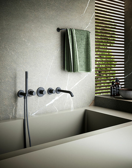 Смеситель для ванны Paffoni Modular Box MDE001CR с термостатом Хром