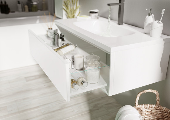 Тумба под раковину Marka One Milacco 100П У72787 подвесная Pure White