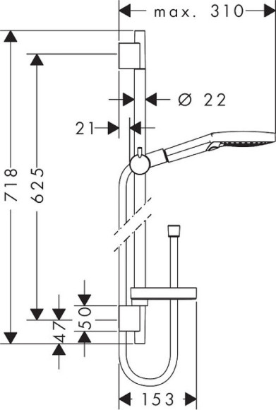 Душевой гарнитур Hansgrohe Raindance Select S 26630400 Хром Белый Душевой гарнитур Hansgrohe Raindance Select S 26630400 Хром Белый