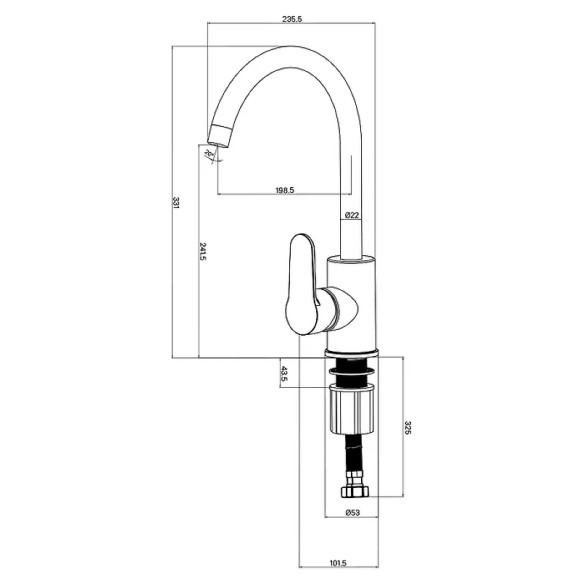 Смеситель для кухни Milardo Poli POLBLJ0M05 Черный матовый