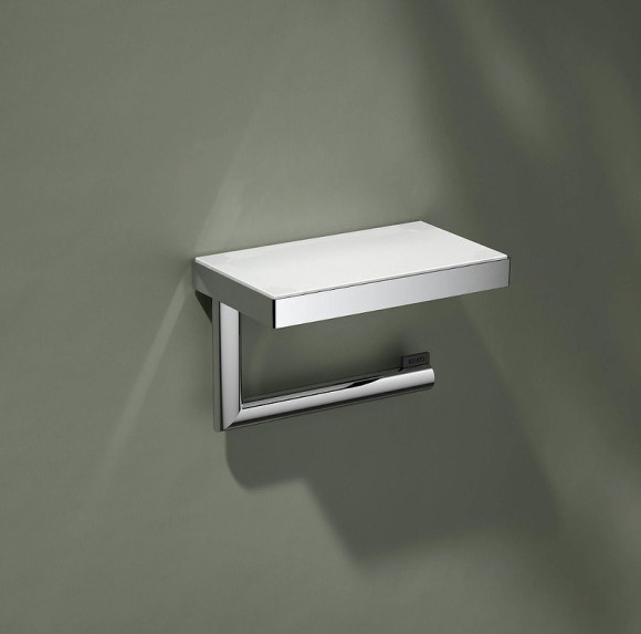 Держатель туалетной бумаги Keuco Collection Reva 12873 019000 с полкой Хром Держатель туалетной бумаги Keuco Collection Reva 12873 019000 с полкой Хром