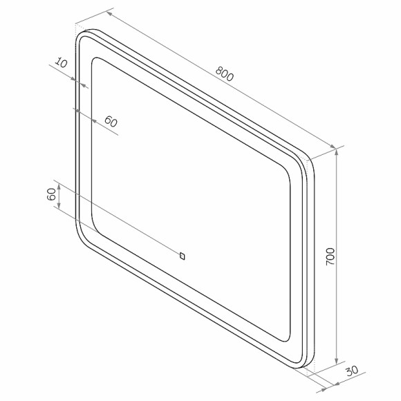Зеркало Континент Velvette 800x700 ЗЛП1148 с подсветкой с сенсорным выключателем