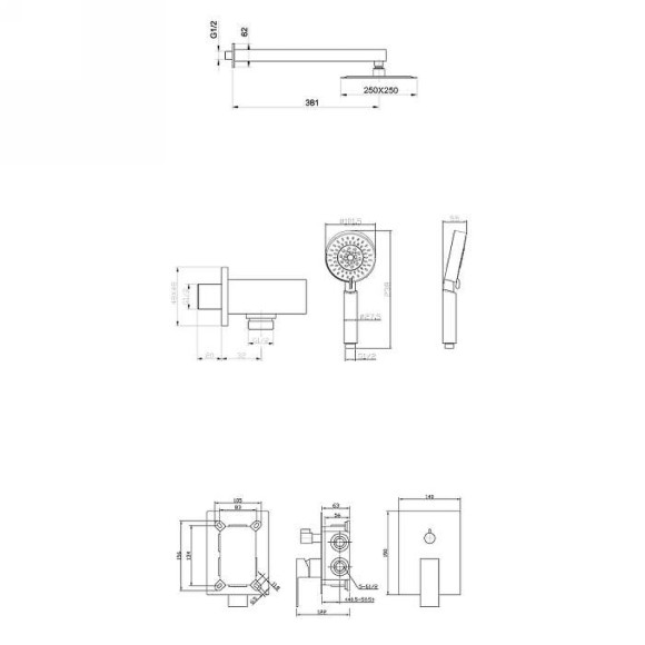 Душевая система BelBagno Ancona ANCONA-DSET-CRM Хром