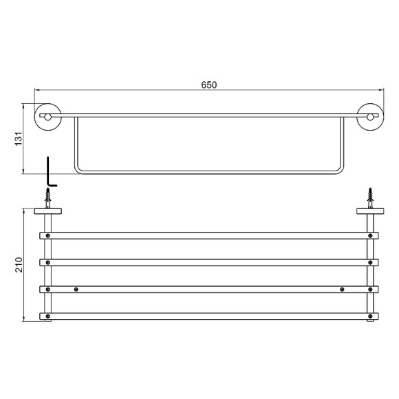 Полка для полотенец Aquatek Бетта AQ4615MB Черная матовая Полка для полотенец Aquatek Бетта AQ4615MB Черная матовая